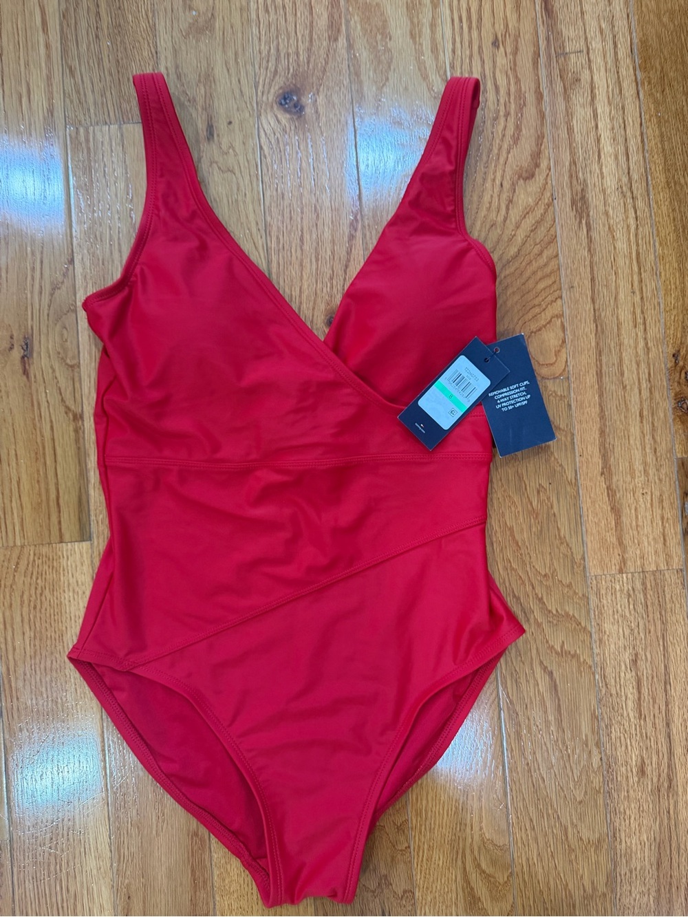 Tommy Hilfiger Red V-Neck One-Piece Swimsuit